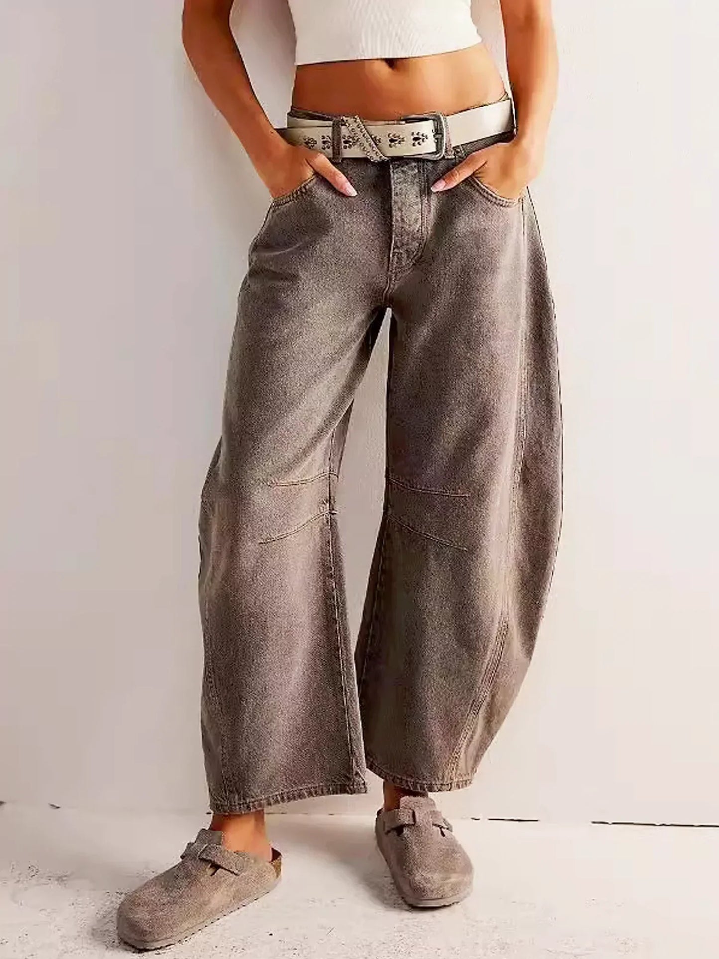 Leilani Barrel Jeans – Stijlvol, Comfortabel & Modern met Print