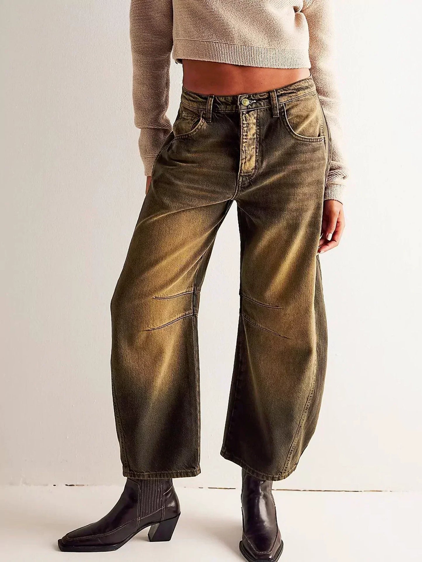 Leilani Barrel Jeans – Stijlvol, Comfortabel & Modern met Print