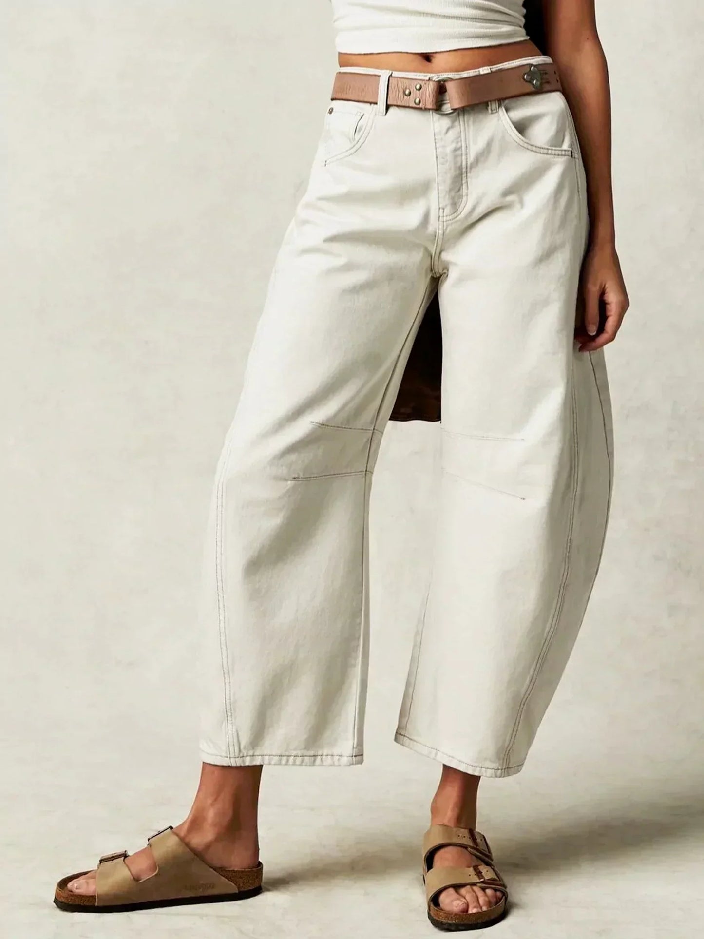 Leilani Barrel Jeans – Stijlvol, Comfortabel & Modern met Print