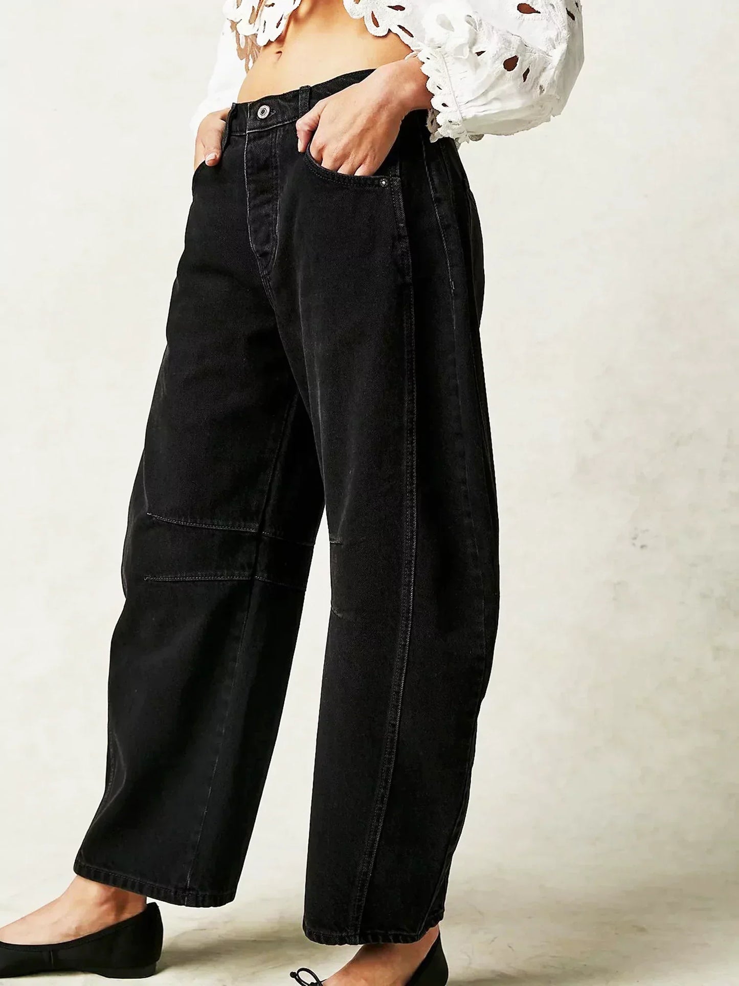 Leilani Barrel Jeans – Stijlvol, Comfortabel & Modern met Print