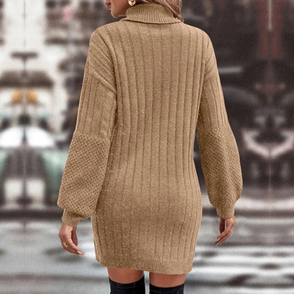 Moderne Trui-Jurk met Rolkraag – Tijdloos, Comfortabel & Elegant