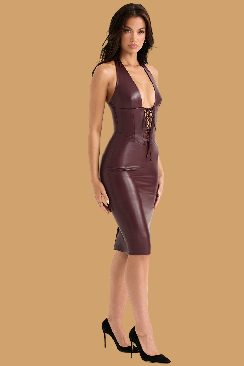Amaya Midi Jurk Dames| Vegan Luxe & Tijdloze Elegantie