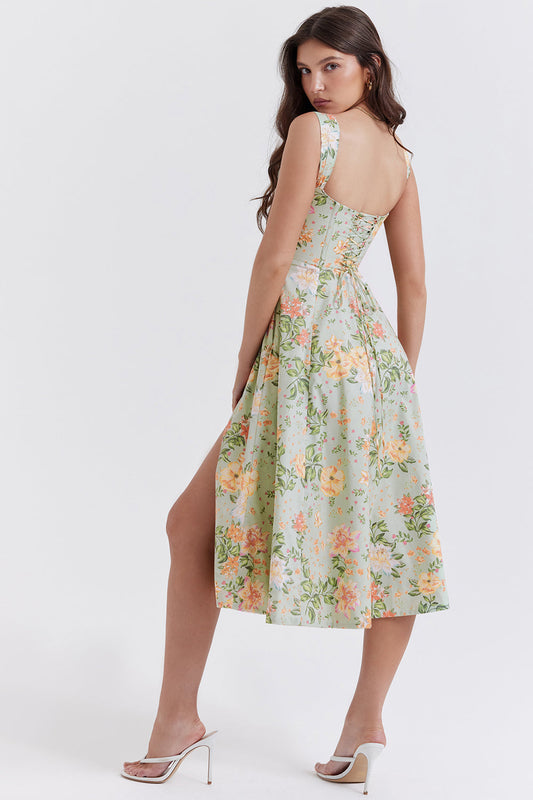 Midi Jurk Sophia – Luchtige Bloemenjurk met Romantische Print