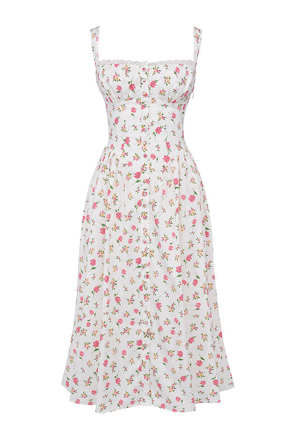 Midi Jurk Sophia – Luchtige Bloemenjurk met Romantische Print
