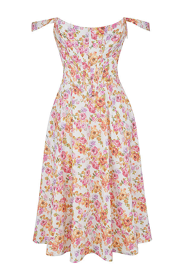 Midi Jurk Sophia – Luchtige Bloemenjurk met Romantische Print