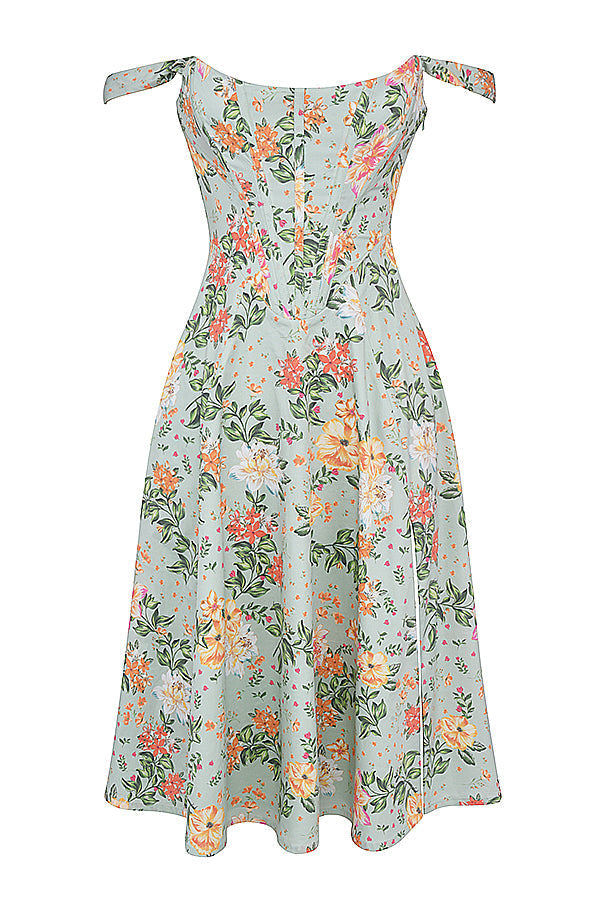 Midi Jurk Sophia – Luchtige Bloemenjurk met Romantische Print