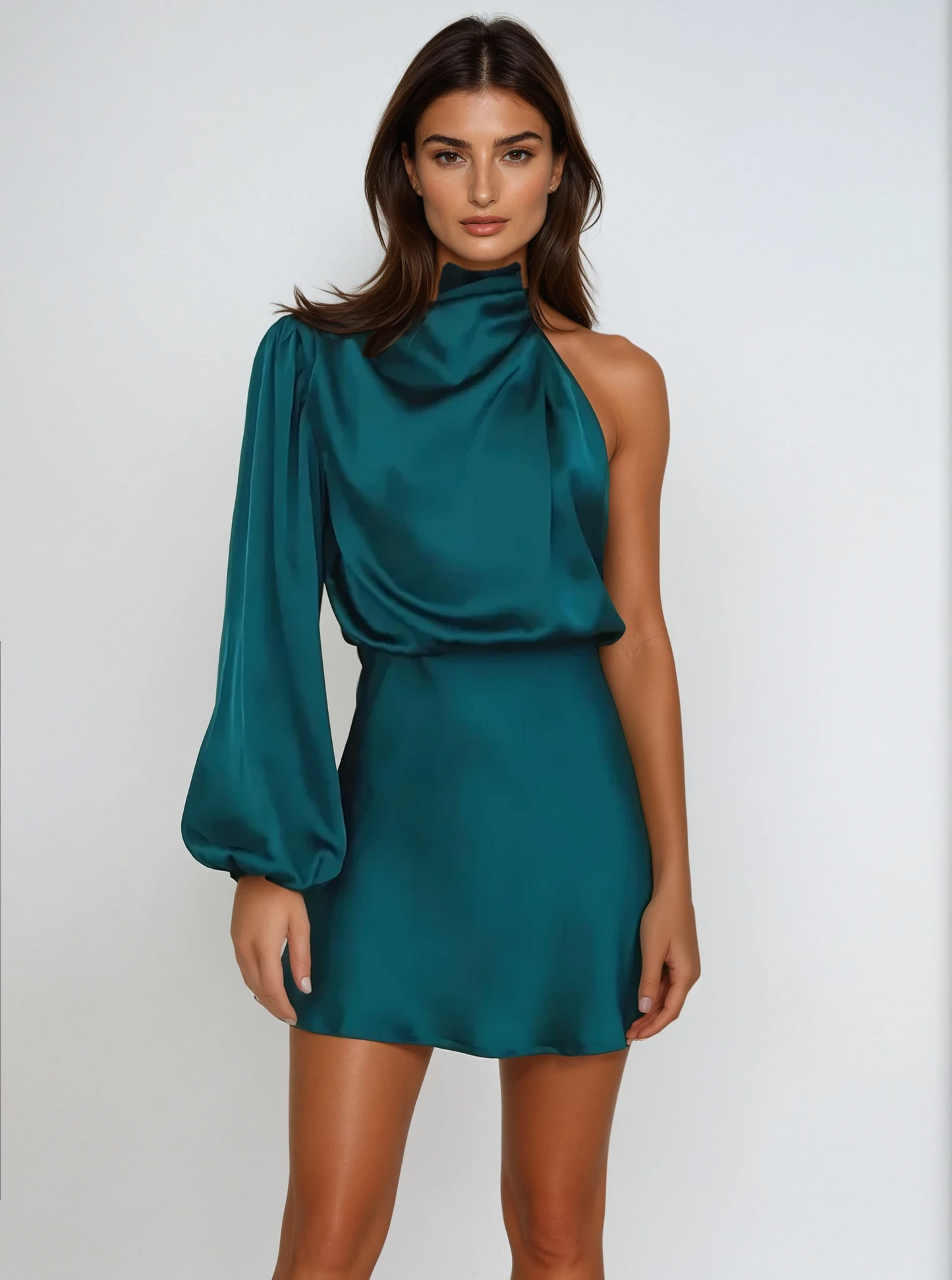 Maddie Avondjurk Dames | Asymmetrisch Satijn & Moderne Elegantie