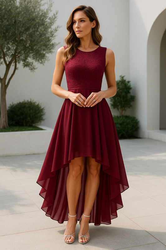 Aurora – Asymmetrische Avondjurk met Elegante Vloeiende Pasvorm
