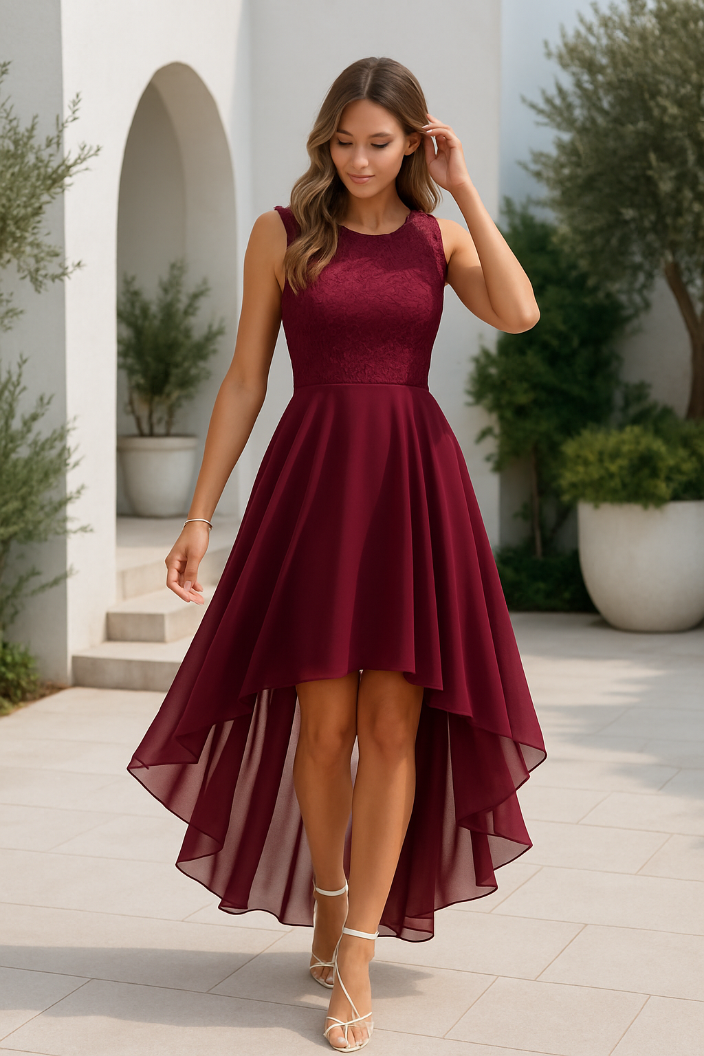 Aurora – Asymmetrische Avondjurk met Elegante Vloeiende Pasvorm