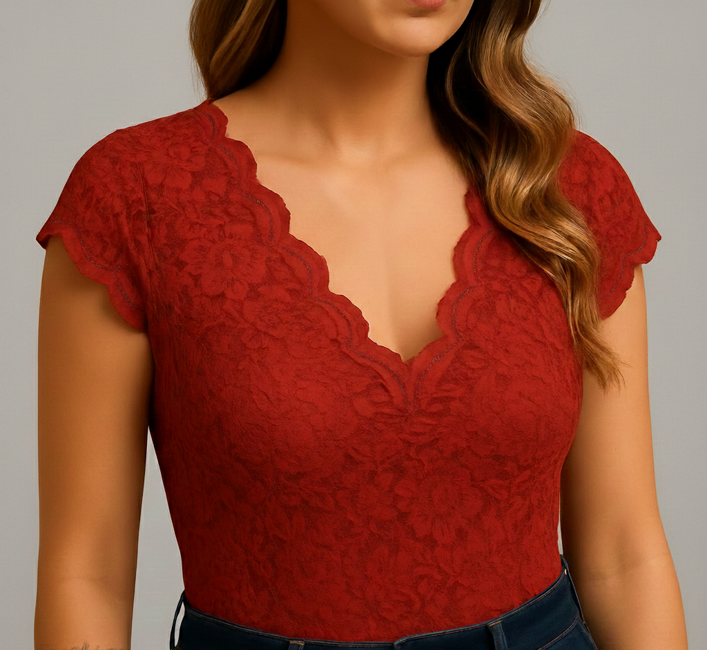 Top Isabelle – Elegante Mouwloze Top met Delicaat Kant