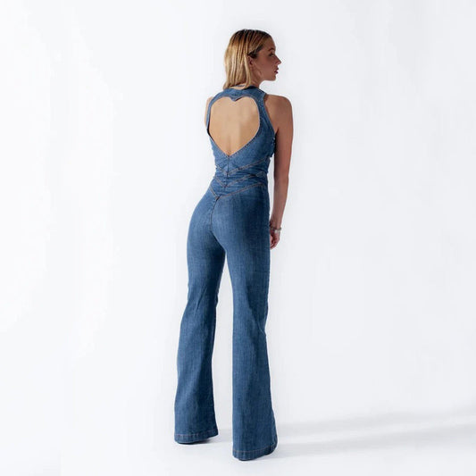 Jumpsuit Jade – Robuuste Denim All-in-One met Flatterende Pasvorm