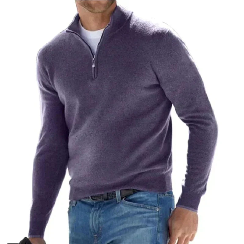 Heren Trui Matteo – Luxe Gebreide Half-Zip met Italiaans Karakter