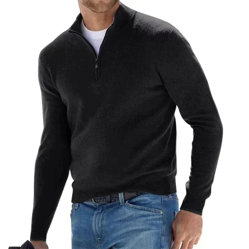 Heren Trui Matteo – Luxe Gebreide Half-Zip met Italiaans Karakter