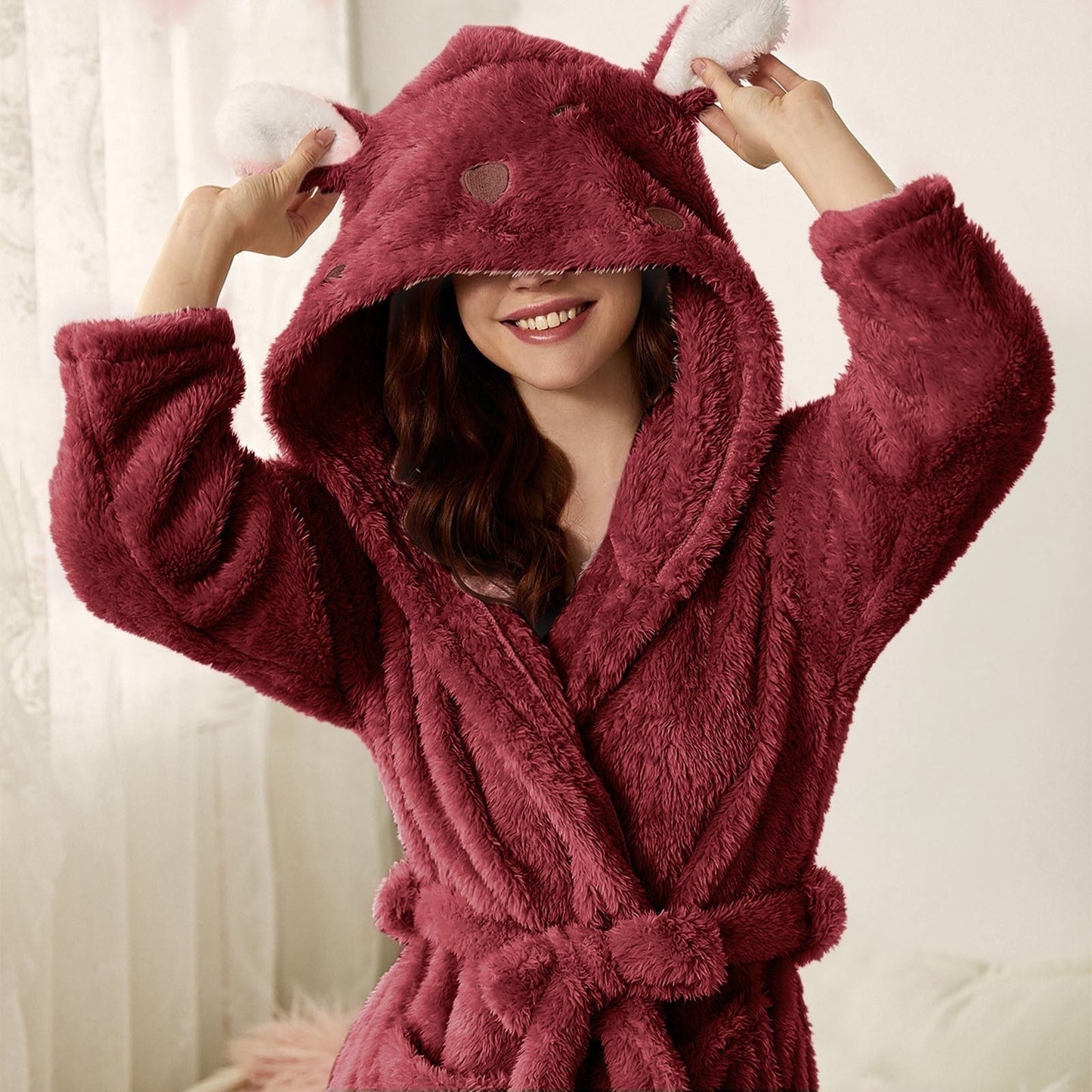 Fluffy Dames Badjas – Ultrazachte Katoenen Badjas met Pluche Textuur