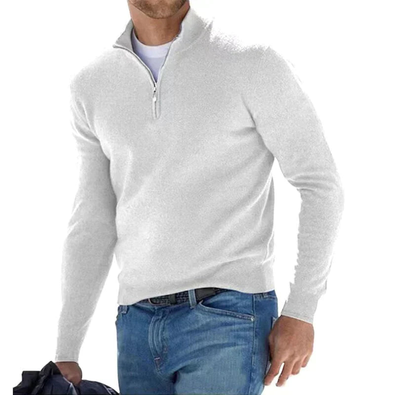 Heren Trui Matteo – Luxe Gebreide Half-Zip met Italiaans Karakter