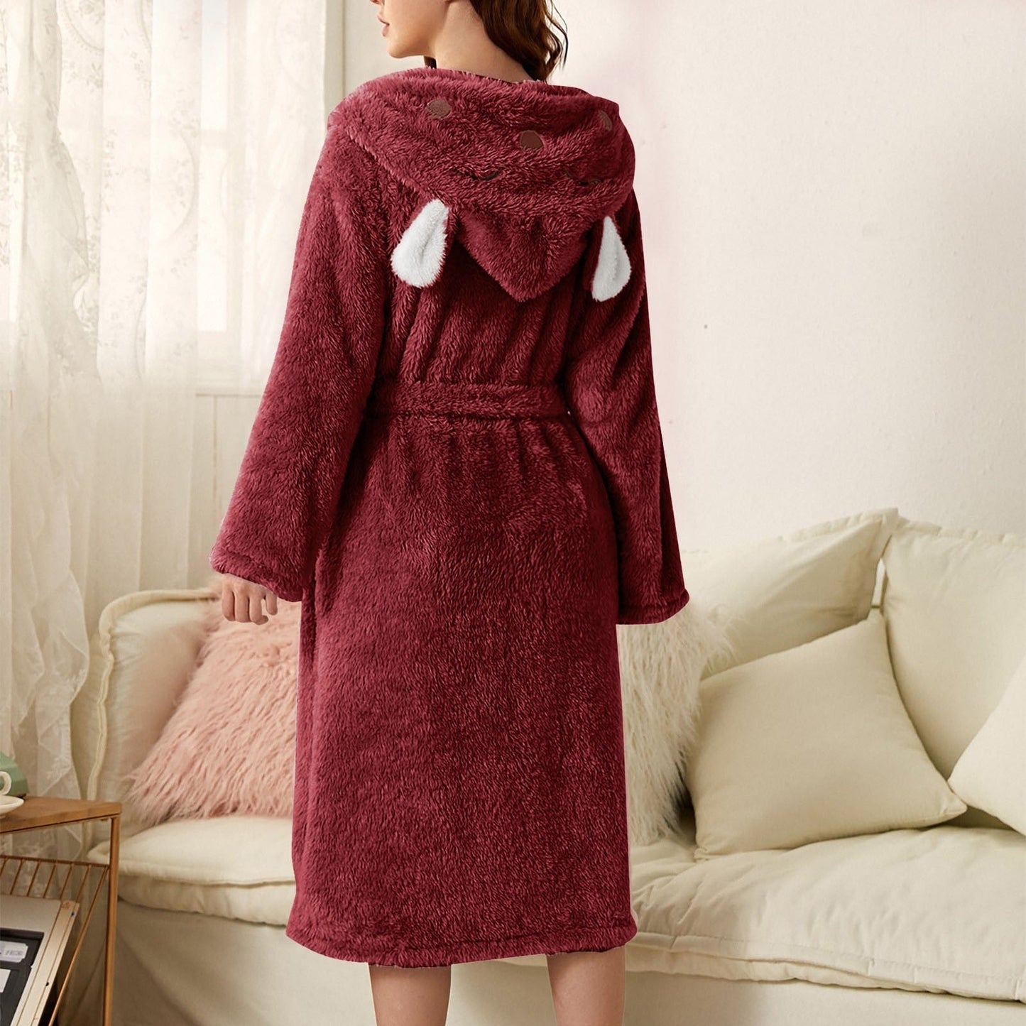 Fluffy Dames Badjas – Ultrazachte Katoenen Badjas met Pluche Textuur