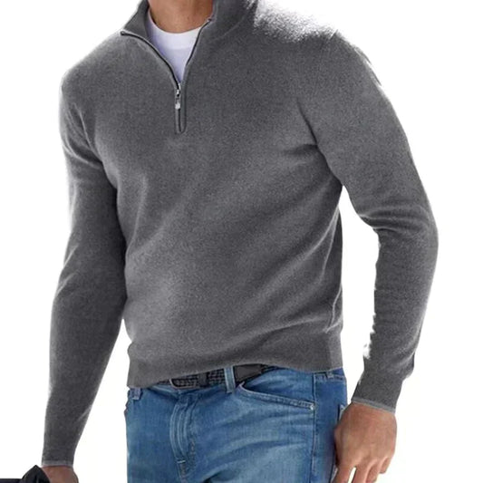 Heren Trui Matteo – Luxe Gebreide Half-Zip met Italiaans Karakter