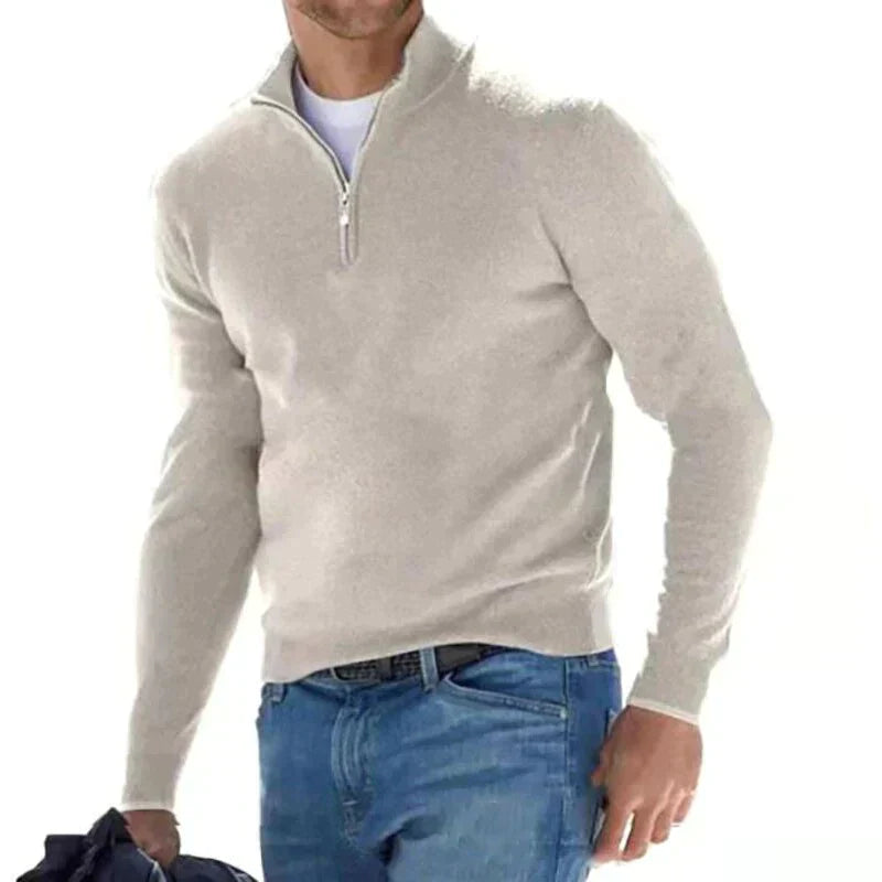 Heren Trui Matteo – Luxe Gebreide Half-Zip met Italiaans Karakter