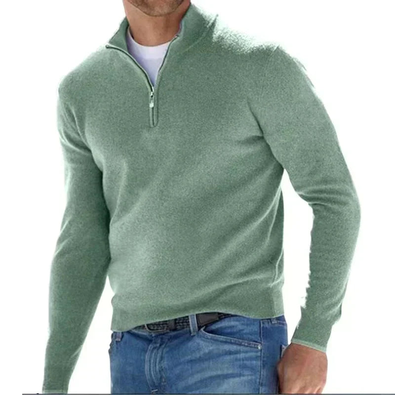 Heren Trui Matteo – Luxe Gebreide Half-Zip met Italiaans Karakter