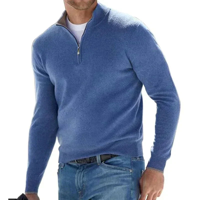 Heren Trui Matteo – Luxe Gebreide Half-Zip met Italiaans Karakter