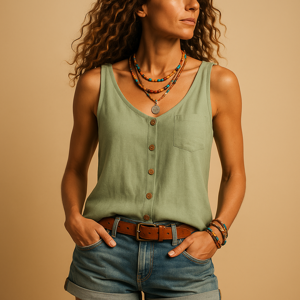 Elara – Luchtige Dames Top zonder Mouwen voor Zomerse Dagen