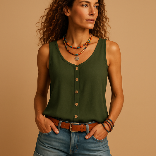 Elara – Luchtige Dames Top zonder Mouwen voor Zomerse Dagen
