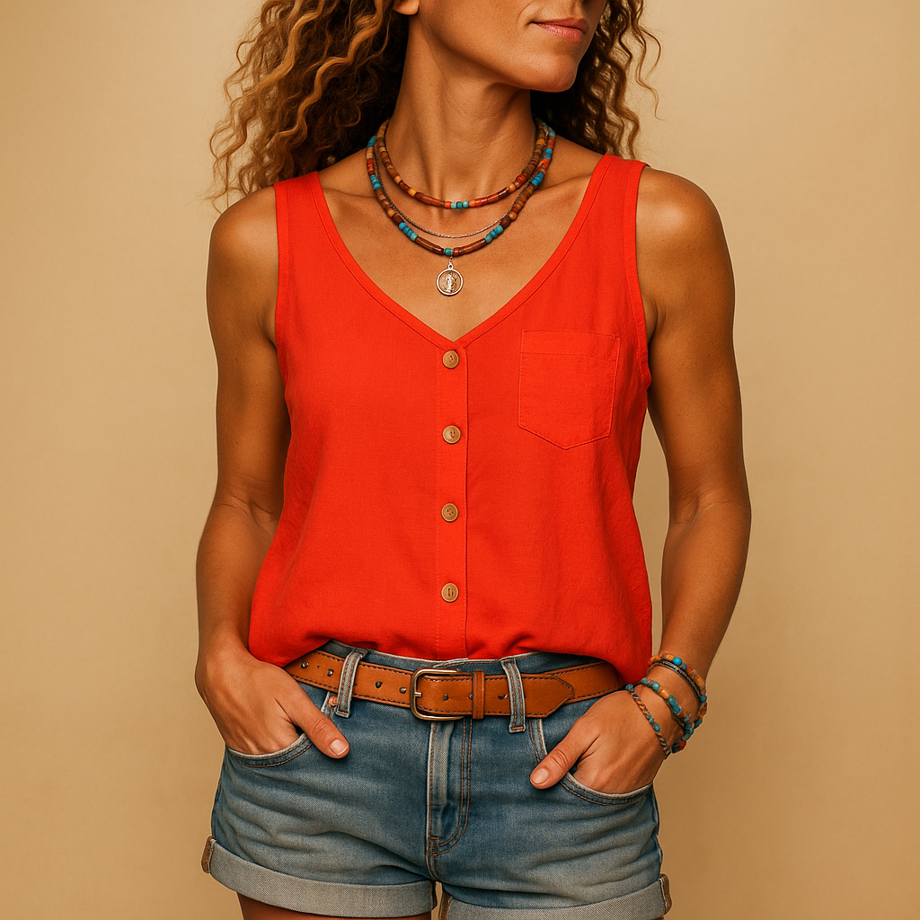 Elara – Luchtige Dames Top zonder Mouwen voor Zomerse Dagen