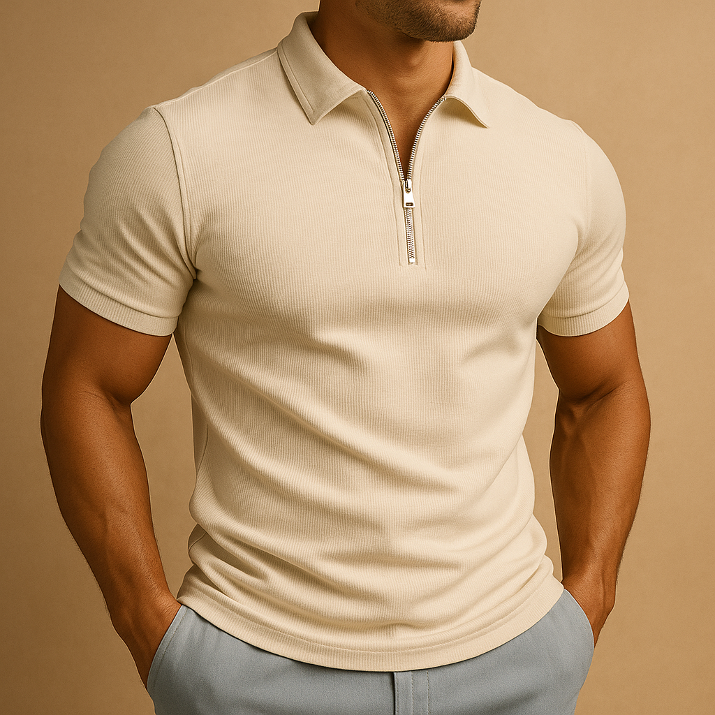 Julian – Moderne Heren Polo met Rits en Slim Fit Pasvorm