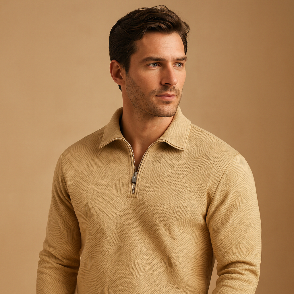 Matteo – Heren Polo Trui met Kwart Rits en Moderne Look