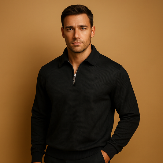 Matteo – Heren Polo Trui met Kwart Rits en Moderne Look