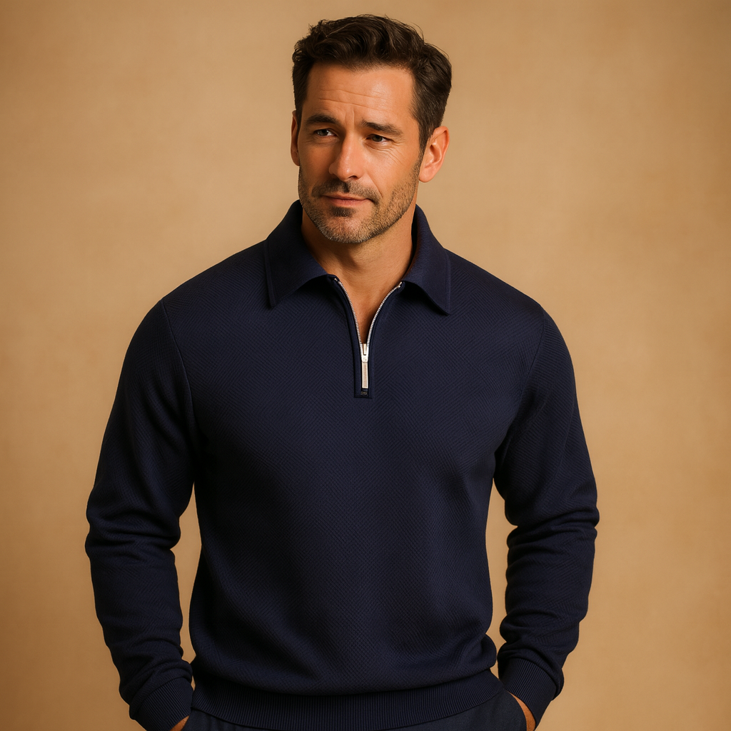 Matteo – Heren Polo Trui met Kwart Rits en Moderne Look