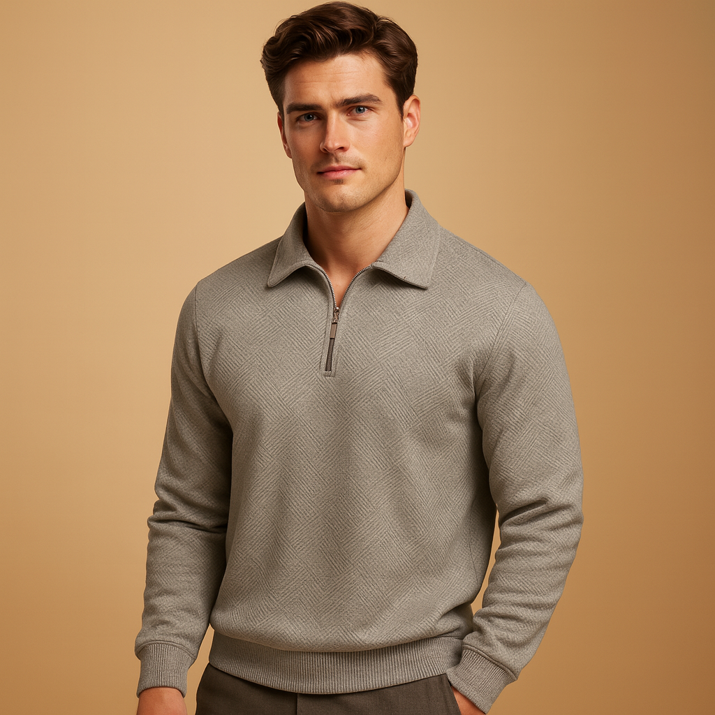 Matteo – Heren Polo Trui met Kwart Rits en Moderne Look