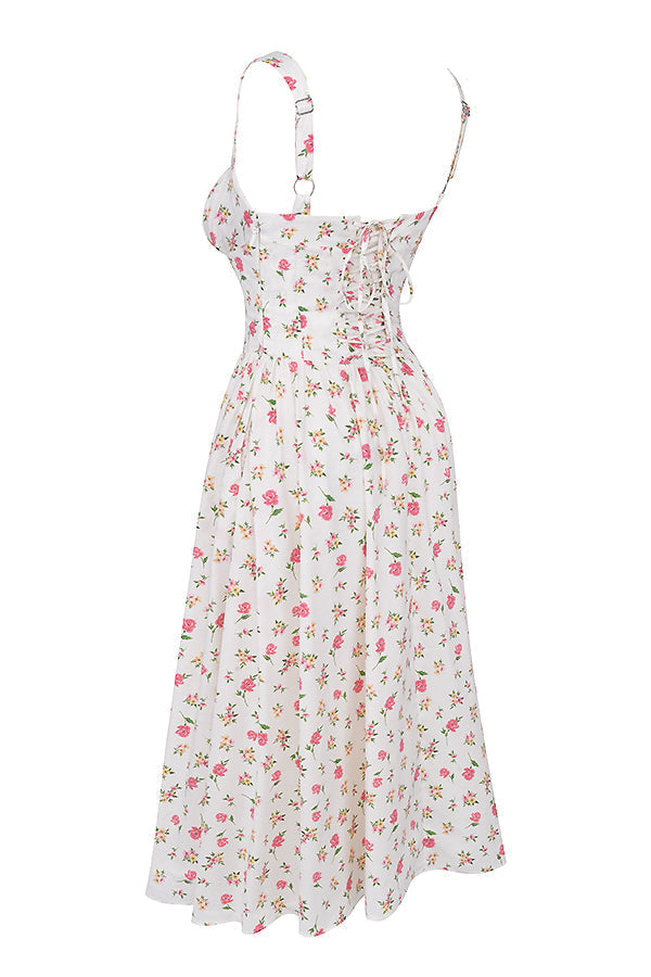Midi Jurk Sophia – Luchtige Bloemenjurk met Romantische Print