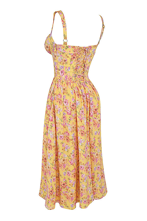 Midi Jurk Sophia – Luchtige Bloemenjurk met Romantische Print