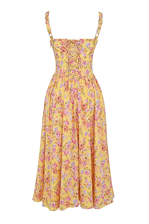 Midi Jurk Sophia – Luchtige Bloemenjurk met Romantische Print