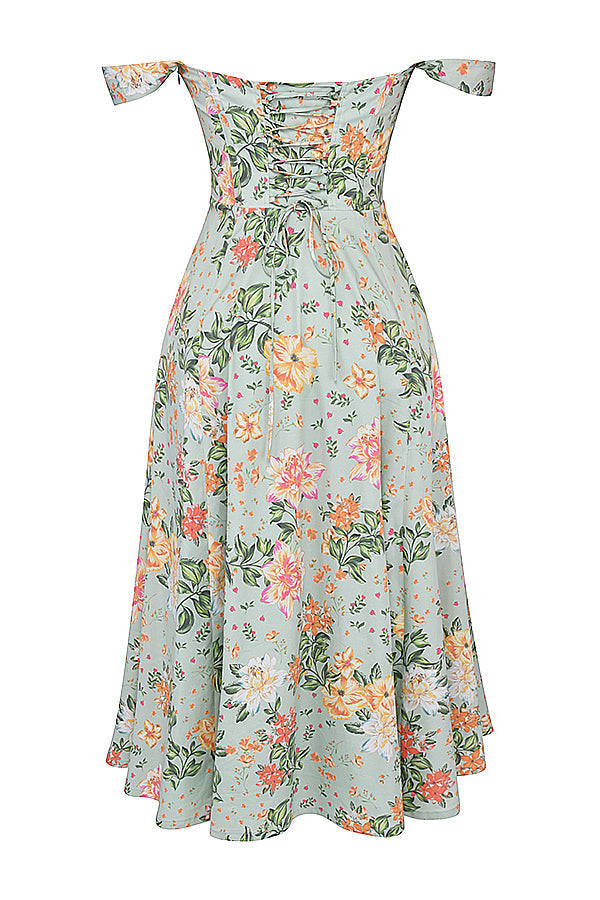 Midi Jurk Sophia – Luchtige Bloemenjurk met Romantische Print