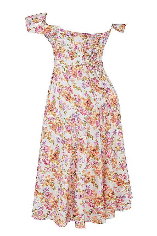 Midi Jurk Sophia – Luchtige Bloemenjurk met Romantische Print