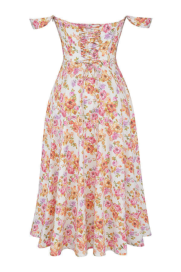 Midi Jurk Sophia – Luchtige Bloemenjurk met Romantische Print
