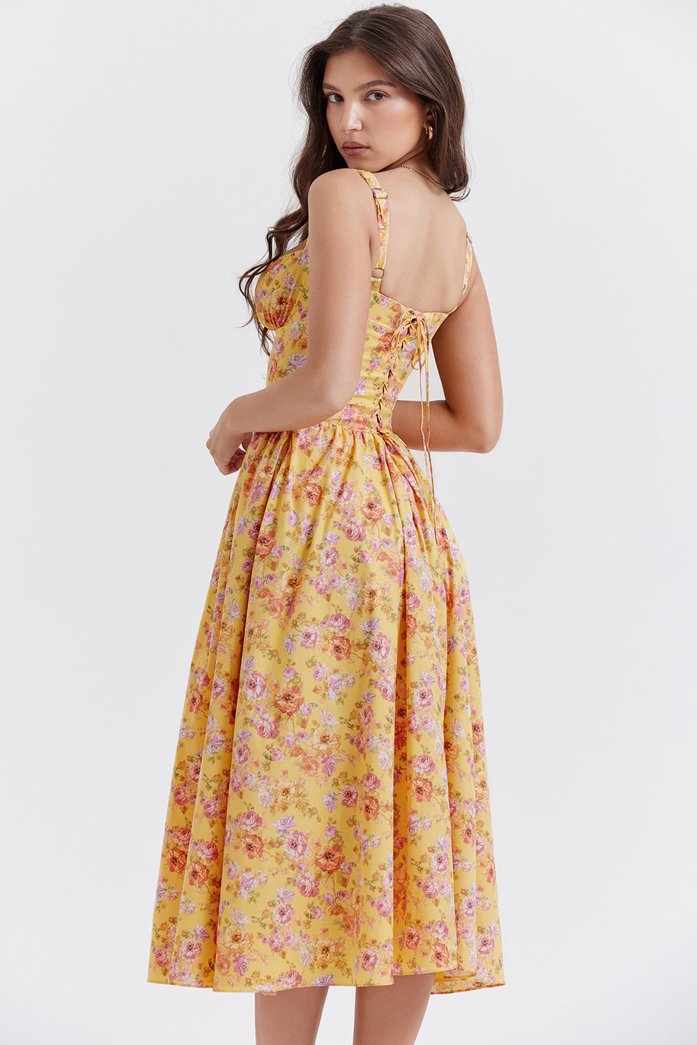 Midi Jurk Sophia – Luchtige Bloemenjurk met Romantische Print