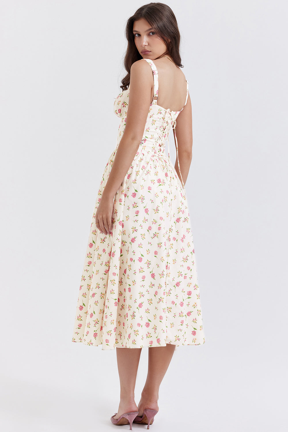 Midi Jurk Sophia – Luchtige Bloemenjurk met Romantische Print
